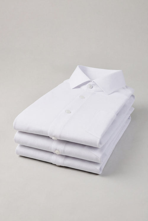 SUNDAY BEST 3-Pack: three white long-sleeve church shirts